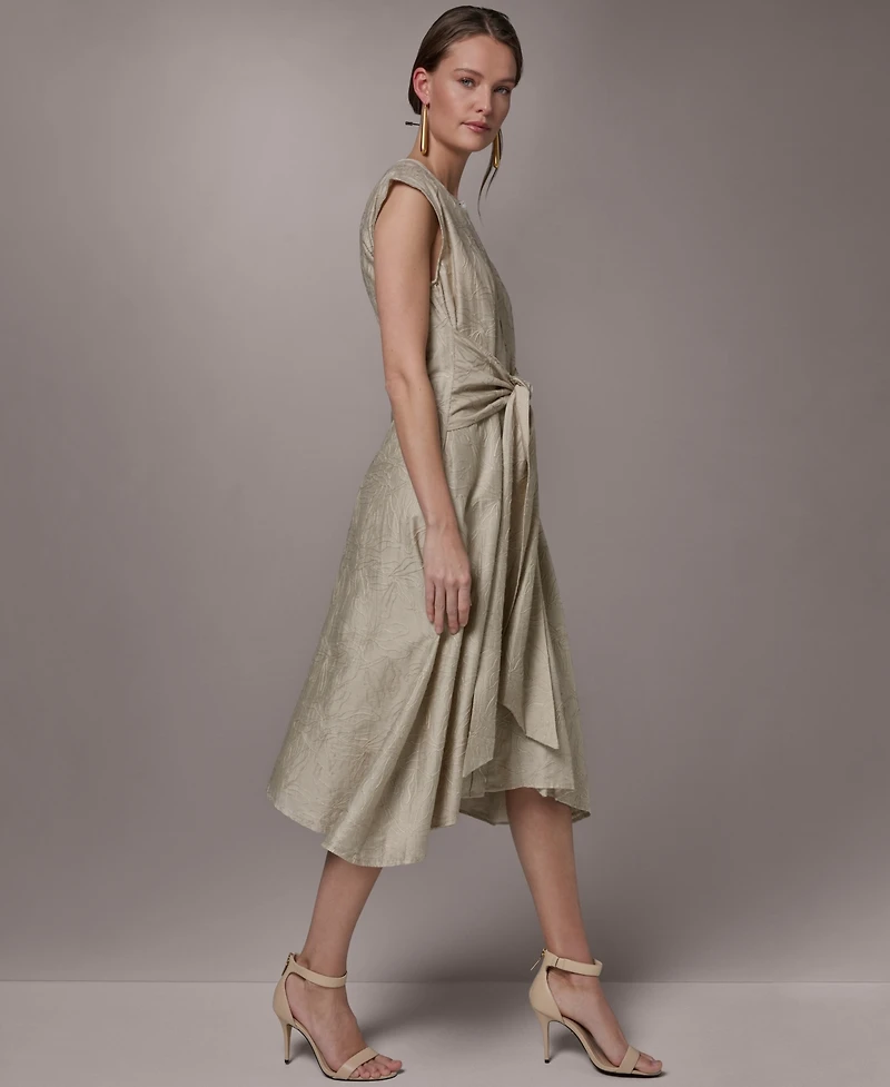 Donna Karan New York Women's Embroidered Belted Dress