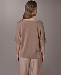 Donna Karan New York Women's Crew Neck Oversized Top