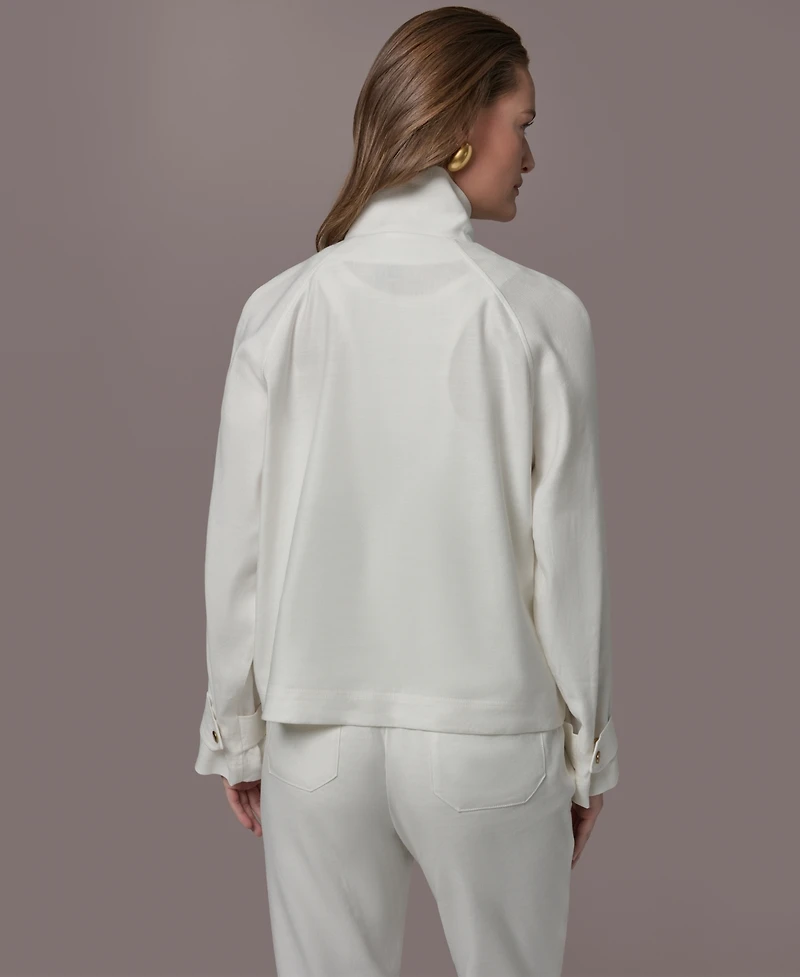 Donna Karan New York Women's Zipper Patch Pocket Jacket