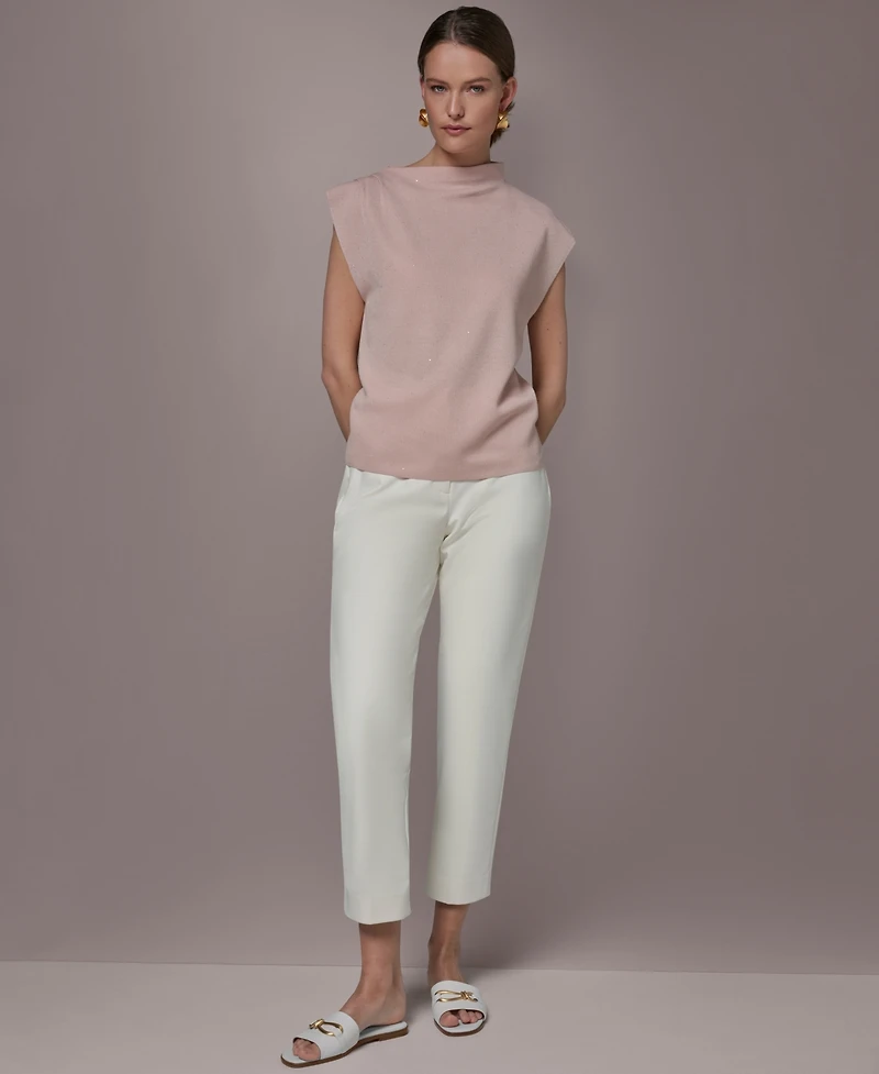 Donna Karan New York Women's Asymmetric Mock Neck Sweater