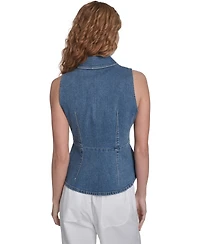 Nautica Jeans Women's Button Front Denim Vest