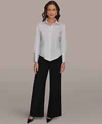 Donna Karan New York Petite Collared Neck Shirt