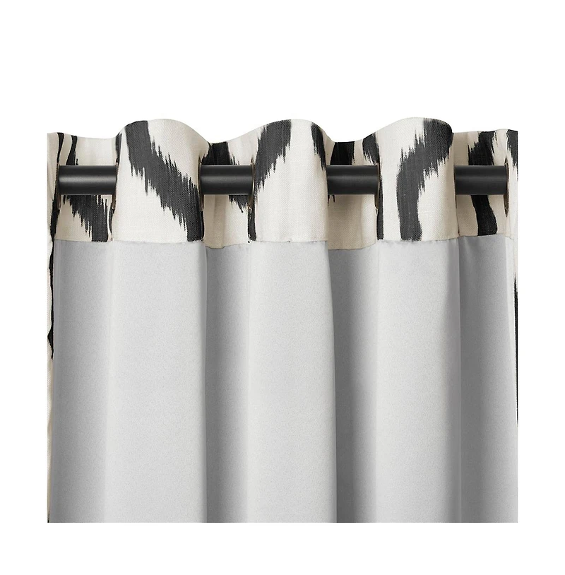 Elrene Home Fashions Renzo Ikat Geometric Linen Room Darkening Window Curtain