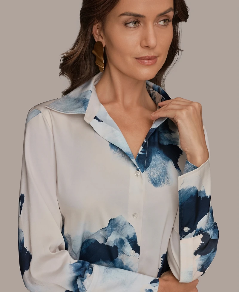 Donna Karan New York Petite Long-Sleeve Shirt