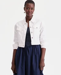 On 34th Women's Cropped Denim Trucker Jacket, Macy's Exclusive