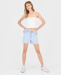 Gogo Jeans Juniors' Embroidered Hearts Denim Shorts