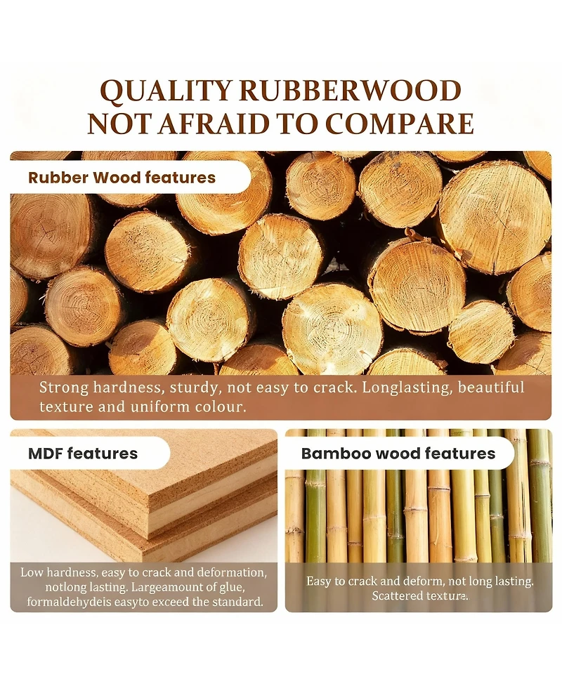 Yigii Solid Wood Freestanding Coat Rack with Wheels, 2 Shelves, 5 Hooks for Entryway,Silent Wheels for Easy Mobility