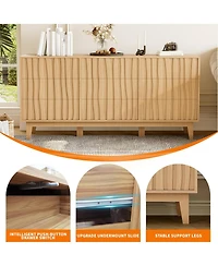 gaomon Fluted 9 Drawer Dresser, Modern Wooden Chest & Freestanding Storage Cabinet for Bedroom