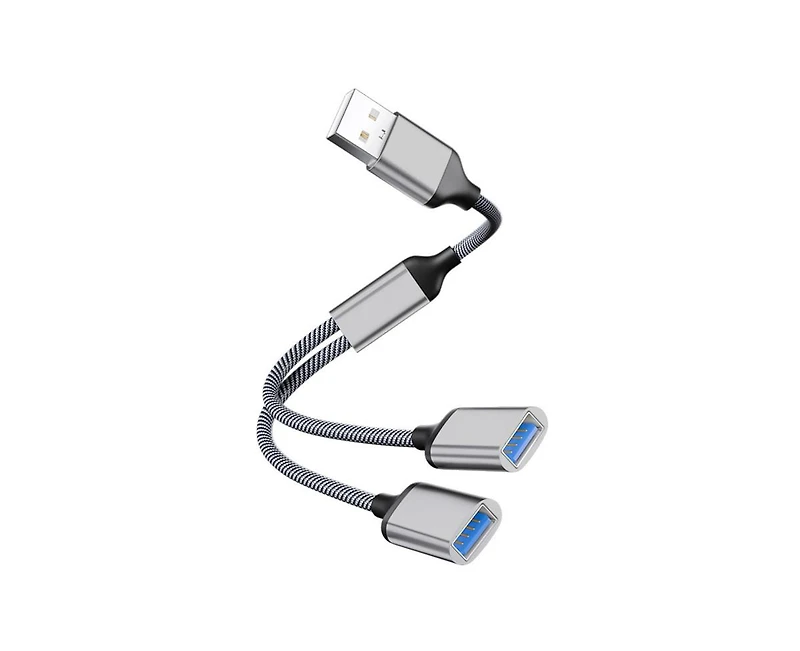 Risokeys 1-to-2 Usb Hub, High-Speed Data Transfer, Compact Portable Adapter for Laptop/Car, Ideal for Travelers,Car Owners