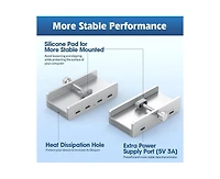 Risokeys 4-Port Usb C Clamp Hub- Non-Slip Adjustable Design, for Office/Home