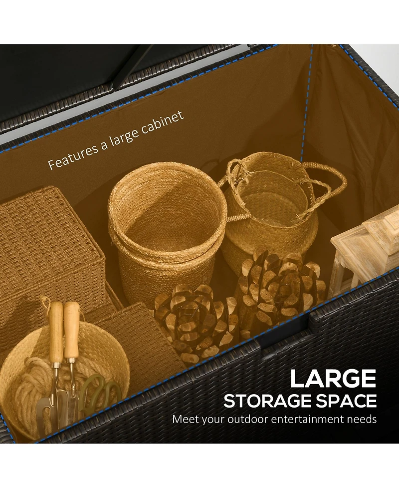 Outsunny 113 Gallon Deck Box with Groove Handle for Garden Tools