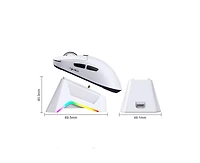 Risokeys Tri-Mode Wireless Gaming Mouse, Lightweight, 12000 Dpi Adjustable, Magnetic Rgb Charging Dock, BT5.3+2.4G+Wired, for Pc, Laptop, Mac