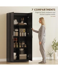 Homcom Kitchen Pantry Cabinet with Soft-Close Hinges Kitchen Cabinet