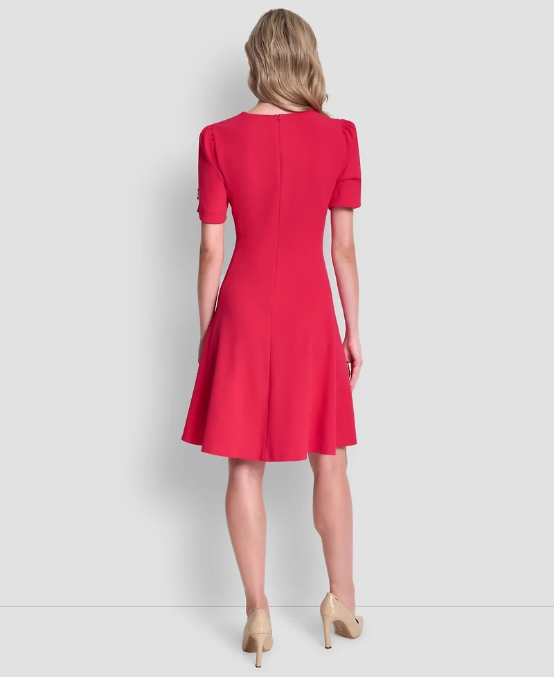 Dkny Women's Short-Sleeve Jewel Neck Dress