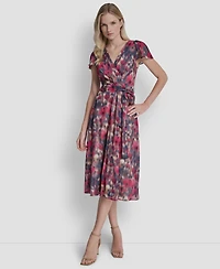 Dkny Women's Flutter Short-Sleeve Midi Dress