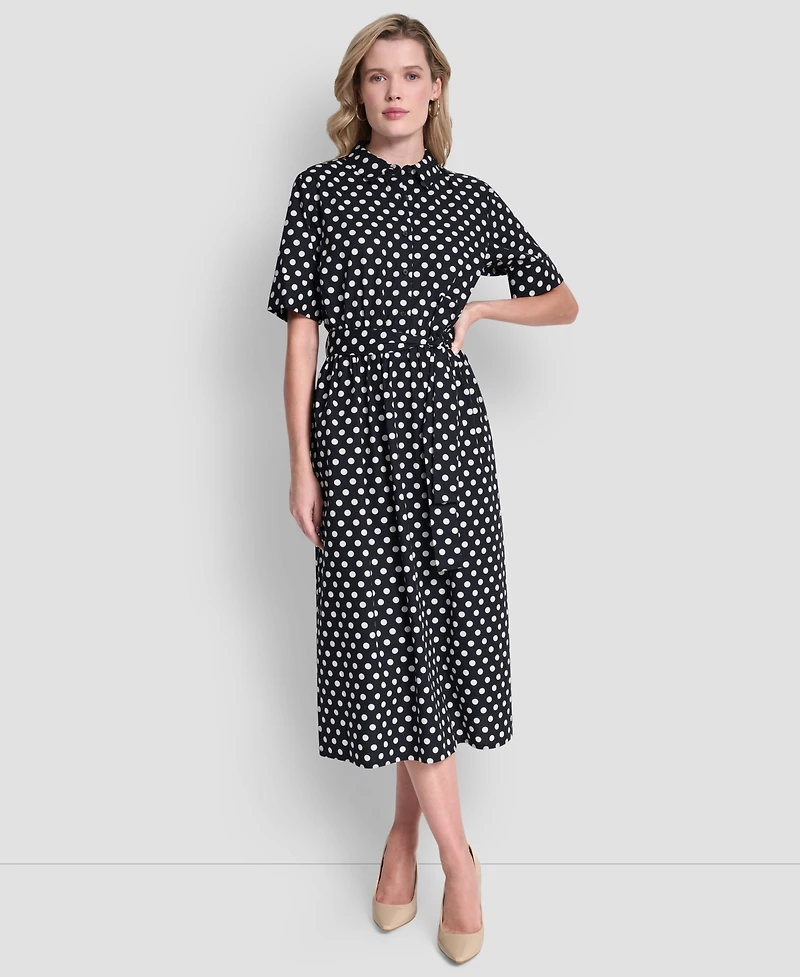 Dkny Women's Collared Midi Shirt Dress