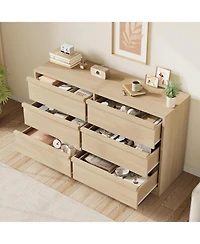 gaomon Drawer Dresser for Bedroom, in Wide Natural Oak Chest of Drawers with Large Storage, Wooden Dresser Organizer for Living Room, Nursery