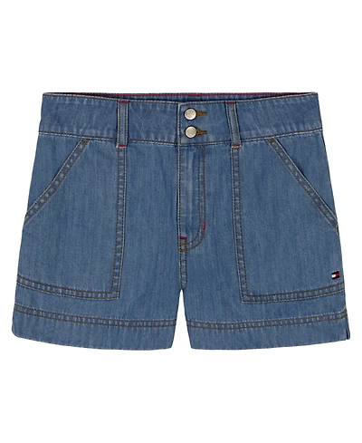 Tommy Hilfiger Girls' 7-16 Seam Slit Denim Shorts