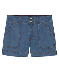 Tommy Hilfiger Girls' 7-16 Seam Slit Denim Shorts