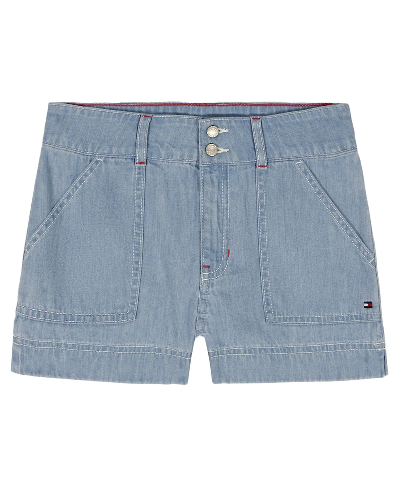 Tommy Hilfiger Girls' 7-16 Seam Slit Denim Shorts