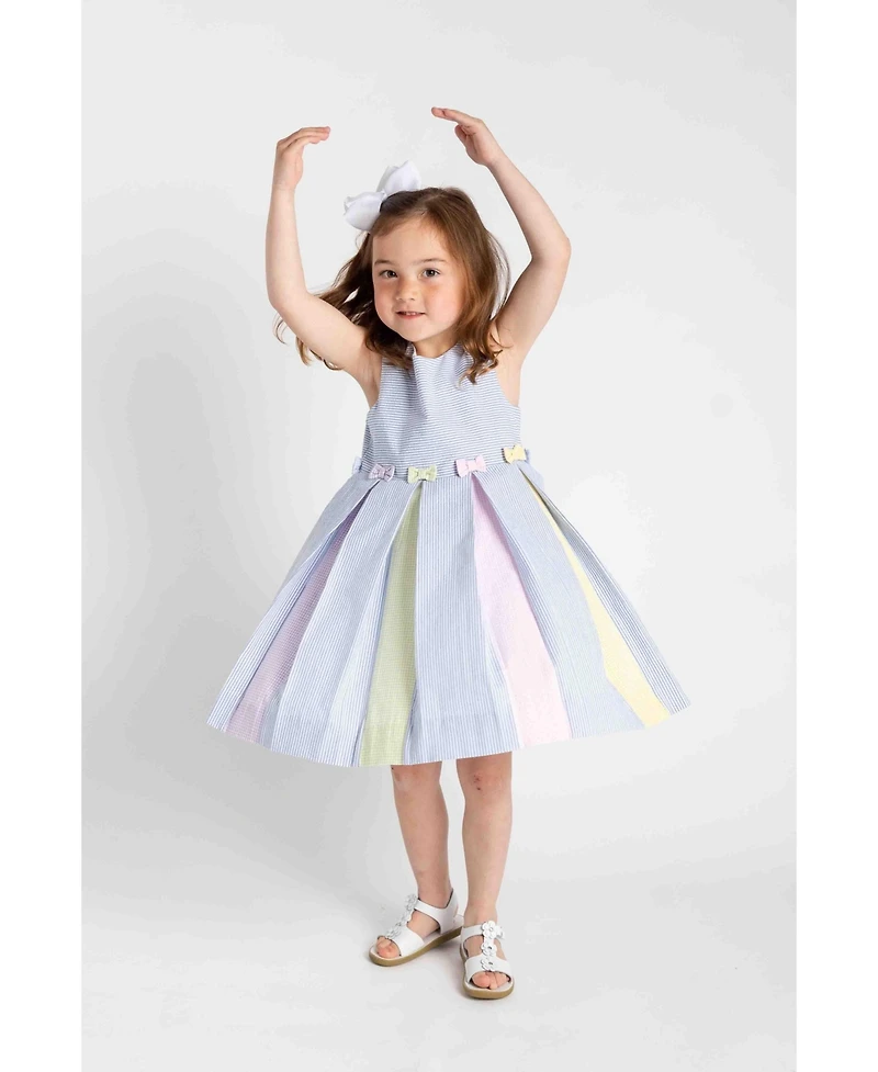 Florence Eiseman Toddler Girls Multicolor Seersucker Pleated Dress