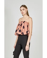 endless rose Women's Polka Dot Bubble Tube Top