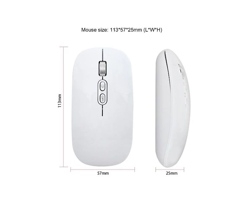 Risokeys Rechargeable Silent Wireless Mouse: 2.4G, 1-Click Desktop, 3-Speed Dpi for Office/Study