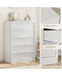 gaomon 5 Drawer Dresser for Bedroom, Modern 5 Chest of Drawers Tall with Large Drawers Storage, Wooden Dresser Organizer for Living Room, Nursery