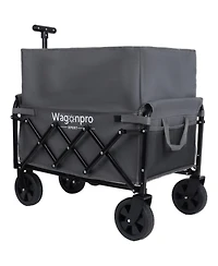 Mondawe Expandable Dual-Layer Storage Wagon Utility Carts w/ 225LBS Capacity, 360° All-Terrain Wheels