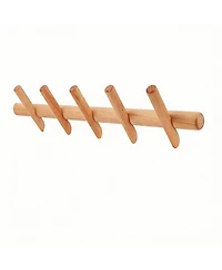 Yigii Natural Beech Wood Coat Rack