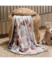 Lambs & Ivy Baby Mushroom Meadow Soft White/Taupe Luxury Blanket