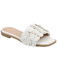 Journee Collection Women's Azalea Embellished Square Toe Floral Flat Sandals