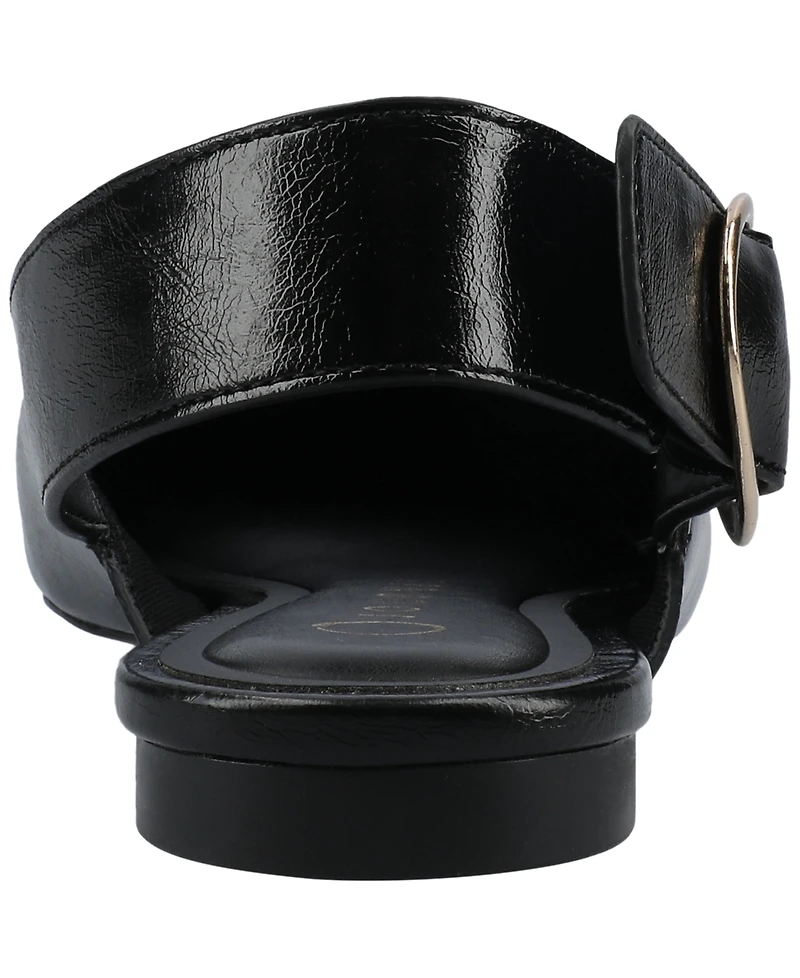 Journee Collection Women's Jacqueline Slingback Ankle Buckle Flats