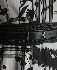 Dkny Women's Short Sleeve Collared Neck Belt Midi Shirtdress