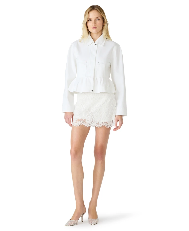 Steve Madden Women's Sloan Collared Zipper Jacket