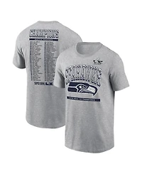 Nike Men's Heather Gray Seattle Seahawks Super Bowl Lx Champions Classic Roster T-Shirt