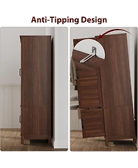 gaomon Armoire Wardrobe Closet with 4 Doors,72 in Wooden Wardrobe Cabinet with Hanging Rod