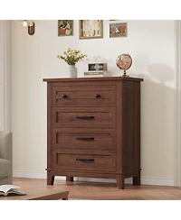 gaomon 4 Dresser for Bedroom, 34.8" Tall Vertical Drawer with Large Storage, Freestanding Wooden Closet Chest Living Room