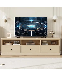 Gaomon 70" Tv Stand for 80" TVs, Mid-Century Entertainment Center with Drawer and Open Shelves