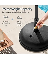 Best Choice Products Fillable Plastic Patio Umbrella Base Stand, Pole Holder w/ Adjustment Knob, Round Dome