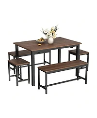 Gaomon Kitchen Table 5 Piece Extendable Dining Table Set For 4 To 8 Modern Space Saving Kitchen Table