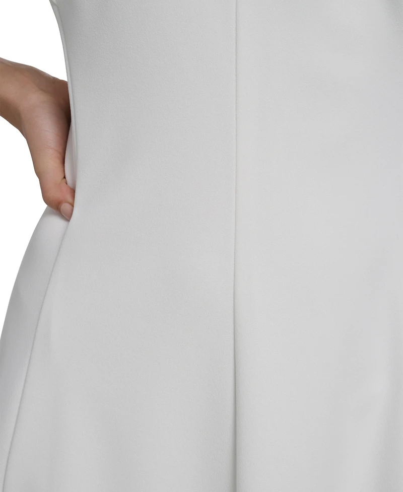 Jessica Howard Women's Illusion Yoke Flutter-Sleeves Dress