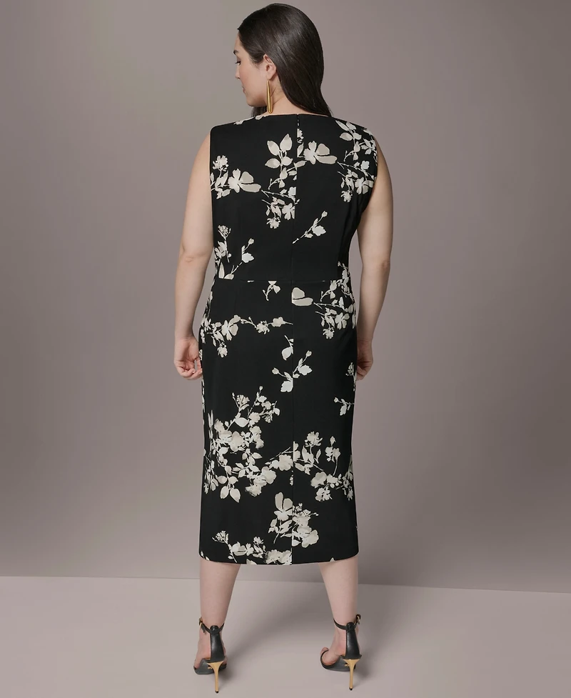 Donna Karan New York Plus Sleeveless Side Ring Sheath Dress