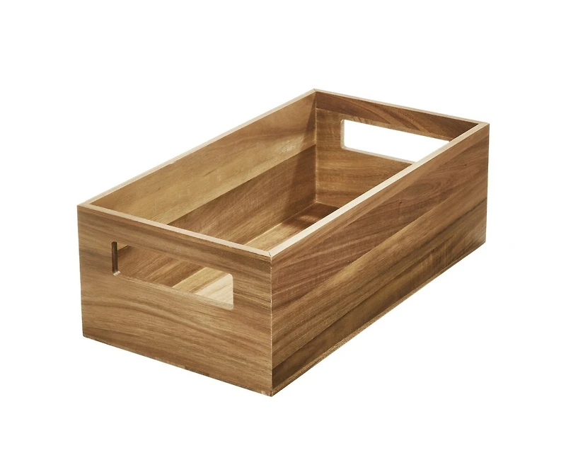 iDesign Acacia Wood Pantry Bin with Handles - Natural