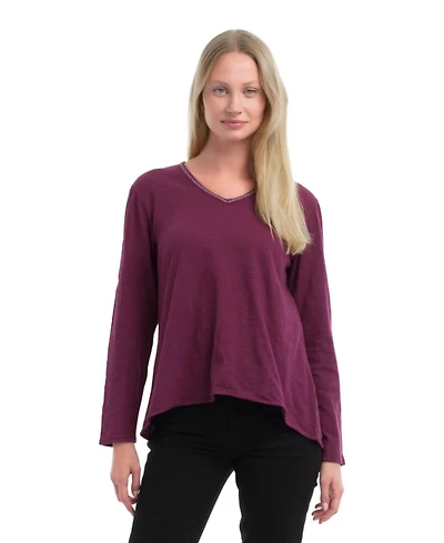 Wilt Clothing Women's Metallic Thread V-Neck Tee