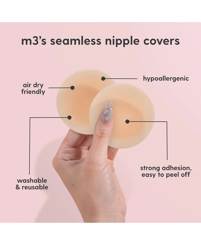 M3 Naturals Women's M3 Silicone Multi-Use Nipple Covers Invisible Boob Pasties | Adhesive Breast Petals | Nipple Stickers for Full Coverage | 1 pack