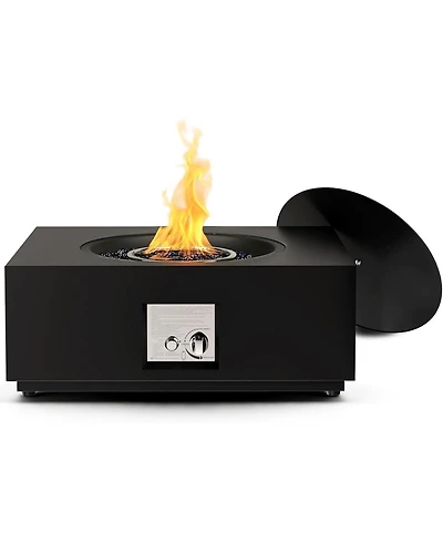 Cowsar 28" Square Propane Fire Pit Table, 40,000 Btu with Cover