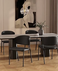 Drift Faux Leather Upholstered Dining Side Chairs, Set of 4