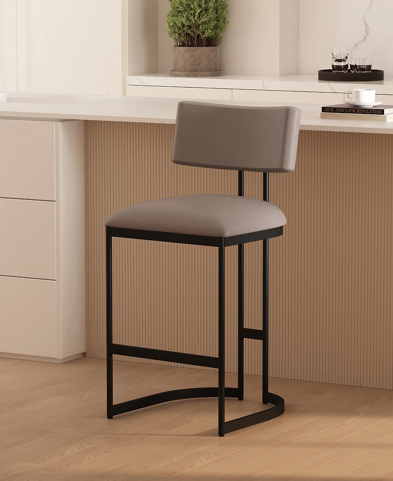 Juno 38.2" Faux Leather Upholstered Counter Stool