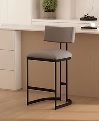 Juno 38.2" Faux Leather Upholstered Counter Stool
